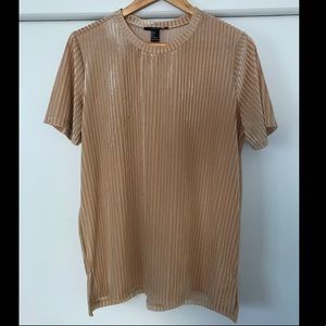 Champagne Velour Stripe Tee